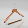 Вешалка с узкими плечиками и перекладиной для комплектов одежды Classic, бук \ CLB42-45, коньяк